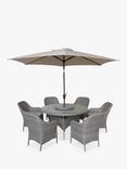 LG Outdoor Monte Carlo 6-Seater Round Garden Dining Table & Chairs Set