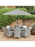 LG Outdoor Monte Carlo 8-Seater Round Garden Dining Table & Chairs Set, Stone
