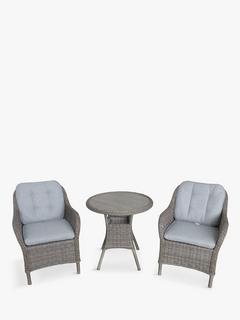 LG Outdoor St Tropez 2-Seater Round Garden Bistro Table & Chairs Set, Sand