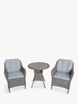 LG Outdoor St Tropez 2-Seater Round Garden Bistro Table & Chairs Set, Sand