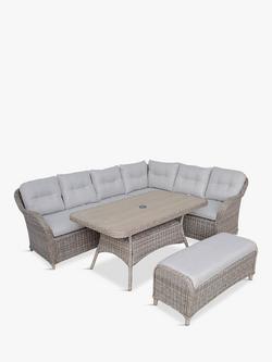 LG Outdoor St Tropez 8-Seater Garden Rectangular Casual Dining Table Set, Sand, Sand