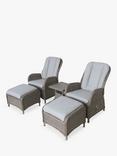 LG Outdoor St Tropez 2-Seater Reclining Garden Chairs with Footstools & Side Table Set