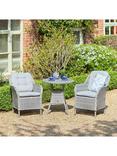 LG Outdoor St Tropez 2-Seater Round Garden Bistro Table & Chairs Set, Stone