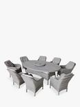 LG Outdoor St Tropez 8-Seater Oval Garden Dining Table & Chairs Set with Parasol