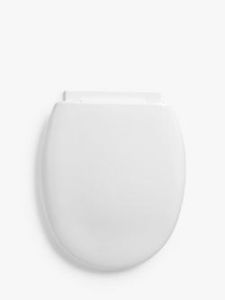 John Lewis Bottom Fix Toilet Seat, White, White