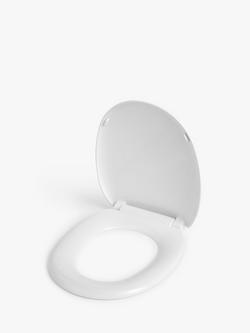 John Lewis Bottom Fix Toilet Seat, White - view 2, White