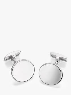 Hoxton London Concave Oval Cufflinks, Silver, Silver