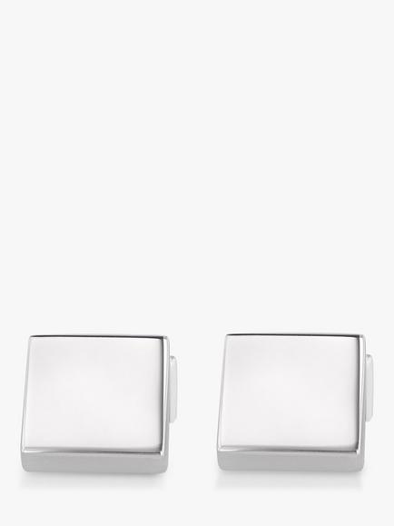 Hoxton London Square Cufflinks, Silver - view 2, Silver