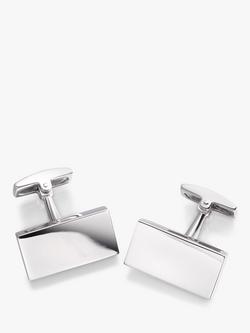 Hoxton London Rectangular Cufflinks, Silver, Silver
