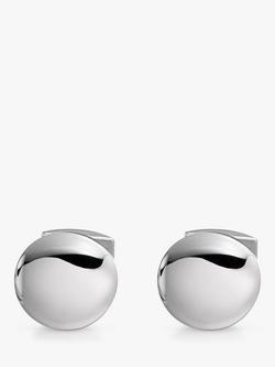 Hoxton London Domed Round Cufflinks, Silver - view 2, Silver