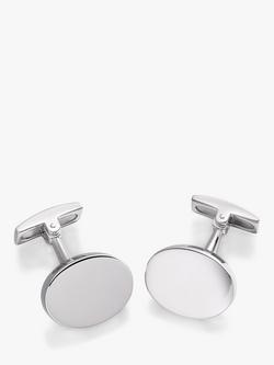 Hoxton London Oval Cufflinks, Silver, Silver