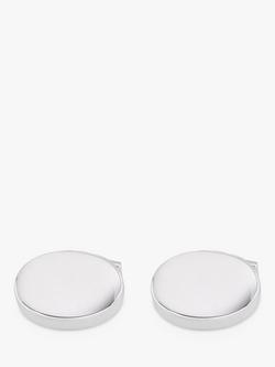 Hoxton London Oval Cufflinks, Silver - view 2, Silver