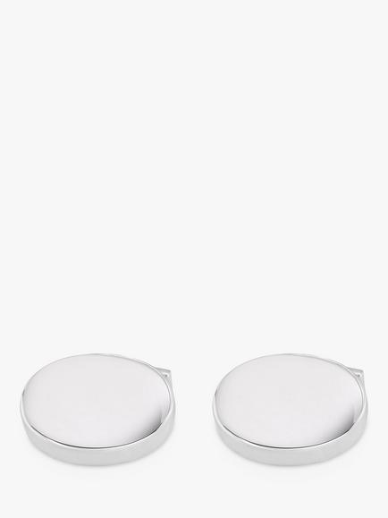 Hoxton London Oval Cufflinks, Silver - view 2, Silver