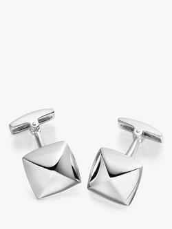 Hoxton London Pyramid Square Cufflinks, Silver, Silver