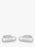 Hoxton London Ribbed Bullet Cufflinks, Silver