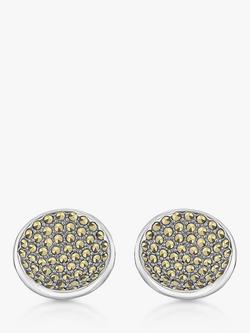 Hoxton London Marcasite Set Round Cufflinks, Silver - view 2, Silver