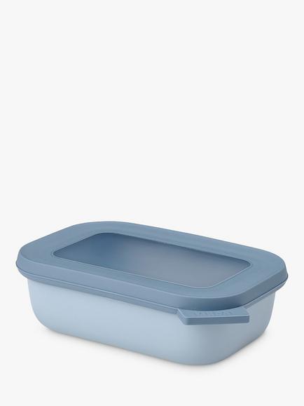 Mepal Cirqula Rectangular Food Storage Bowl, 500ml, Nordic Blue