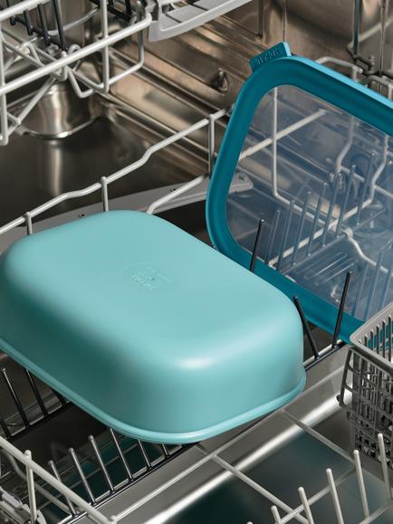 Mepal Cirqula Rectangular Food Storage Bowl, 500ml - view 2, Nordic Blue
