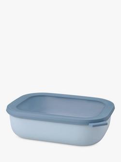 Mepal Cirqula Large Rectangular Food Storage Bowl, 2L, Nordic Blue