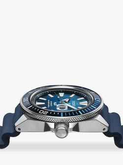 Seiko SRPJ93K1 Men's Prospex Great Blue Samurai Scuba PADI Special Edition Silicone Strap Watch, Blue - view 2, Blue