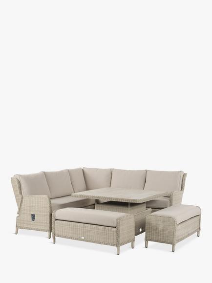 Bramblecrest Chedworth Reclining 8-Seater Corner Garden Sofa Set, Sandstone, Sandstone