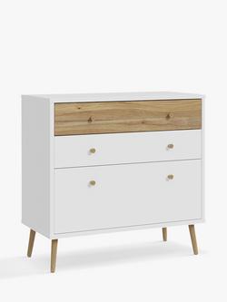 EasyKlix Harllson 3 Drawer Chest, White/Oak