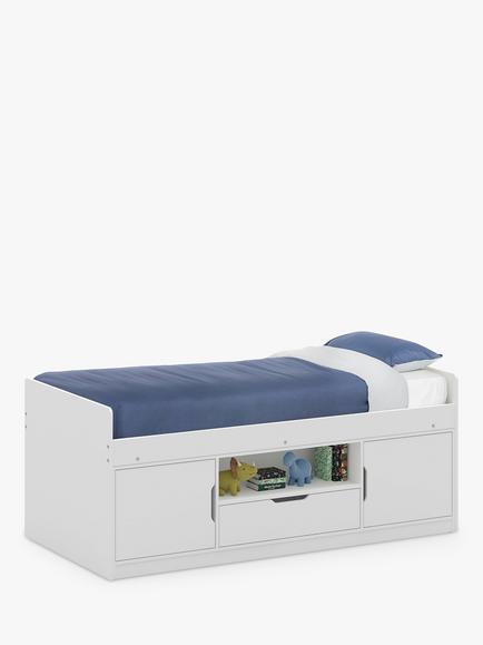 Julian Bowen Atom Low Sleeper Bed Frame, Single, White, White