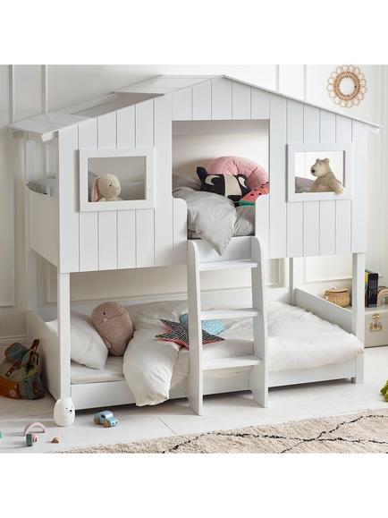 Julian Bowen Willow Treehouse Bunk Bed, Single, White - view 2, White