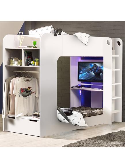 Julian Bowen Impact Gaming Bunk Bed, Single, White