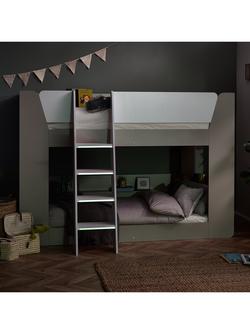 Julian Bowen Parsec Bunk Bed, Single - view 2, Taupe/White