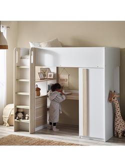 Julian Bowen Ocean High Sleeper Bed Frame, Natural/White - view 2, Natural/White