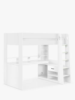 Julian Bowen Blaze Gaming High Sleeper Bed Frame, Single, White, White