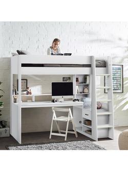 Julian Bowen Blaze Gaming High Sleeper Bed Frame, Single, White - view 2, White