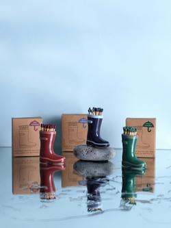 Paddywax Welly Boot Match Holder, Green - view 2, Green