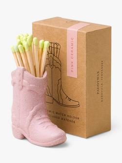 Paddywax Cowboy Boot Match Holder - view 2, Mid Pink