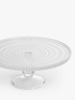 John Lewis Ava Glass Cake Stand, 25cm, Clear - view 2, Clear Clear
