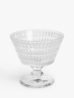 John Lewis Ava Footed Glass Dessert Bowl, 12cm, Clear, Clear