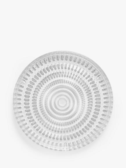 John Lewis Ava Glass Cake Plate, 18cm, Clear, Clear Clear
