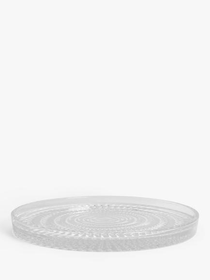 John Lewis Ava Glass Cake Plate, 18cm, Clear - view 2, Clear Clear