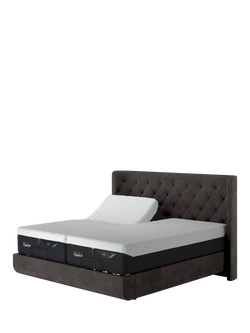 TEMPUR® Arc™ Adjustable Disc Luxury Upholstered Bed Frame, King Size, Grey