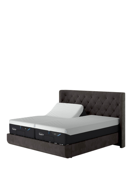 TEMPUR® Arc™ Adjustable Disc Luxury Upholstered Bed Frame, King Size, Grey