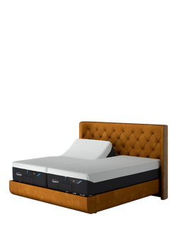 TEMPUR® Arc™ Adjustable Disc Luxury Upholstered Bed Frame, Super King Size, Gold