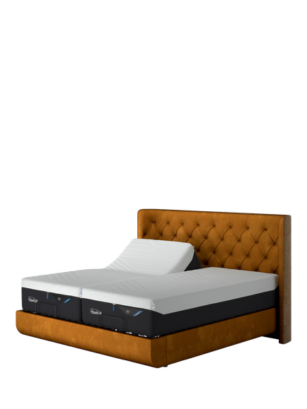 TEMPUR® Arc™ Adjustable Disc Luxury Upholstered Bed Frame, Super King Size, Gold