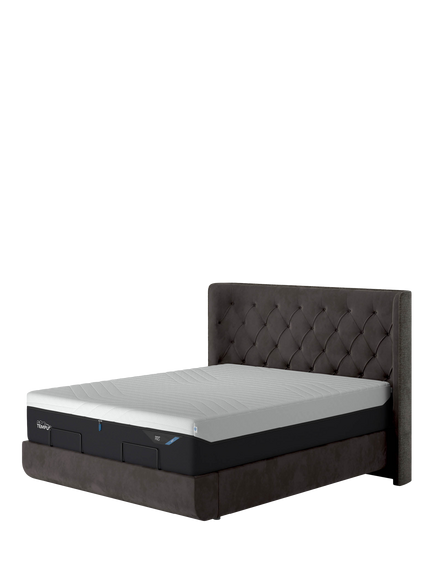 TEMPUR® Arc™ Static Disc Luxury Upholstered Bed Frame, Super King Size, Grey