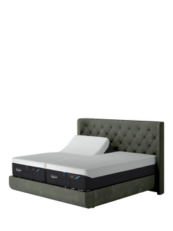 TEMPUR® Arc™ Adjustable Disc Luxury Upholstered Bed Frame, King Size, Green