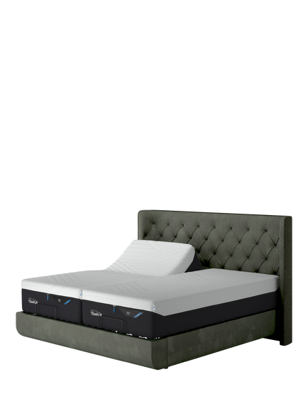 TEMPUR® Arc™ Adjustable Disc Luxury Upholstered Bed Frame, Super King Size, Green