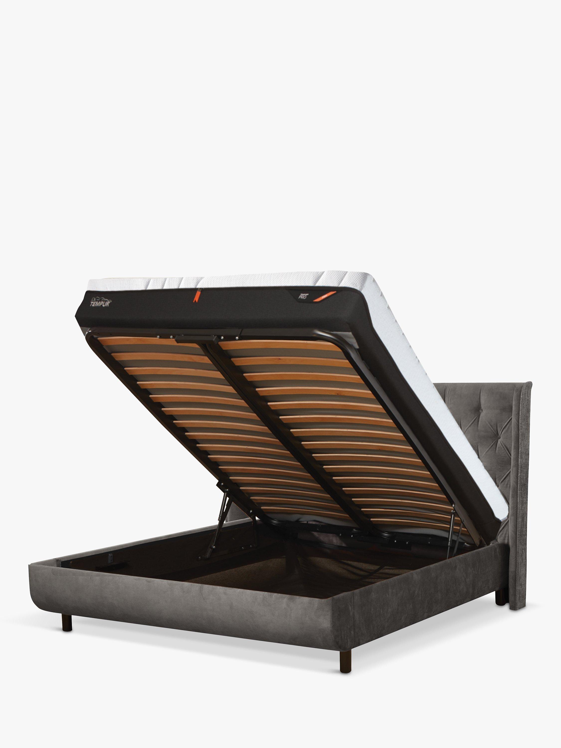 TEMPUR® Arc Ottoman Storage Luxury Upholstered Bed Frame, King Size, Dark Grey