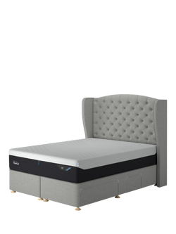 TEMPUR® Suffolk Continental 4 Drawer Divan Base, Double, Light Grey