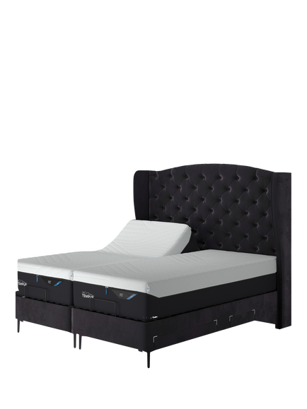TEMPUR® Suffolk Adjustable Disc Continental 2 Drawer Divan Base, Single, Coal