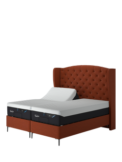 TEMPUR® Suffolk Slim Divan Adjustable Disc Upholstered Bed, Super King Size, Copper
